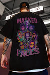 Masked Faced Black Oversized T-Shirt Men