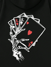 4 Playing Card Printed Oversized Hoodie for Men