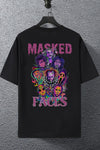 Masked Faced Black Oversized T-Shirt Men