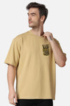 Get Lost Beige Oversized T-shirt Men