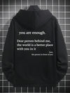 You Are Enough Printed Oversized Hoodie for Men