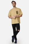 Get Lost Beige Oversized T-shirt Men