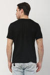 Solid Men Round Neck Black T Shirt