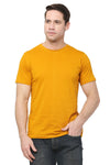 Solid Men Round Neck Yellow T Shirt