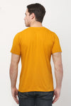 Solid Men Round Neck Yellow T Shirt