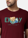 Men's Enjoy Little Things Boss Bear Printed T-Shirt