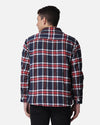 Men's Blue & Red Drop Shoulder Flannel Cotton Full Sleeves Shirt