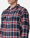 Men's Blue & Red Drop Shoulder Flannel Cotton Full Sleeves Shirt