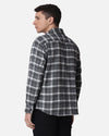 Men's Light Grey & White Drop Shoulder Flannel Cotton Full Sleeves Shirt