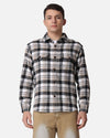 Men's Beige & Black Drop Shoulder Flannel Cotton Full Sleeves Shirt