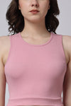 Women Gym Crop Tank Top Pink