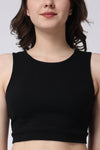 Women Gym Crop Tank Top Black