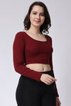 Gym Rib Long Sleeve Crop Top