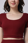 Women's Gym Co-Ord Set Ribbed Half Sleeves with Shorts
