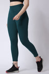 Women's Rib Knit Green Leggings