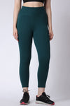 Women's Rib Knit Green Leggings