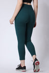 Women's Rib Knit Green Leggings