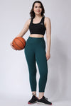 Women's Rib Knit Green Leggings